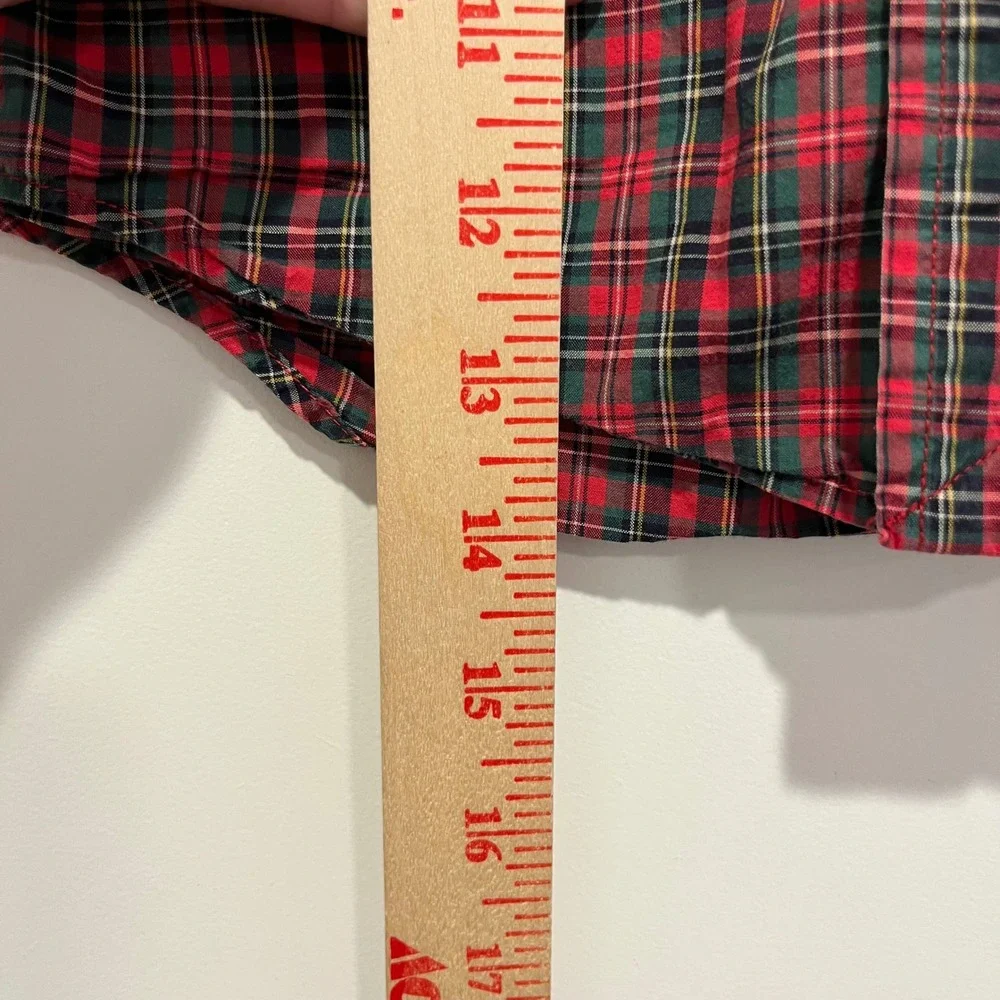 Polo Ralph Lauren Toddler Boys Red Green Plaid Button Down Shirt 18M Cotton